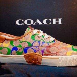 NEW Coach Citysole Skate Sneakers Shoes Rainbow Signature